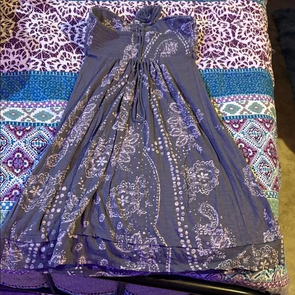 American Eagle Outfitters Grey Floral Paisley halter strap dress - Picture 7 of 8